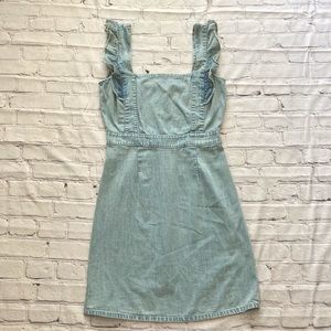 NWT Japna Light Denim Ruffle Sleeve Dress